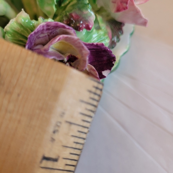 Vintage Crown Staffordshire Bone China Colorful Floral Bouquet ~ Pretty w/ FLAWS - Picture 14 of 16